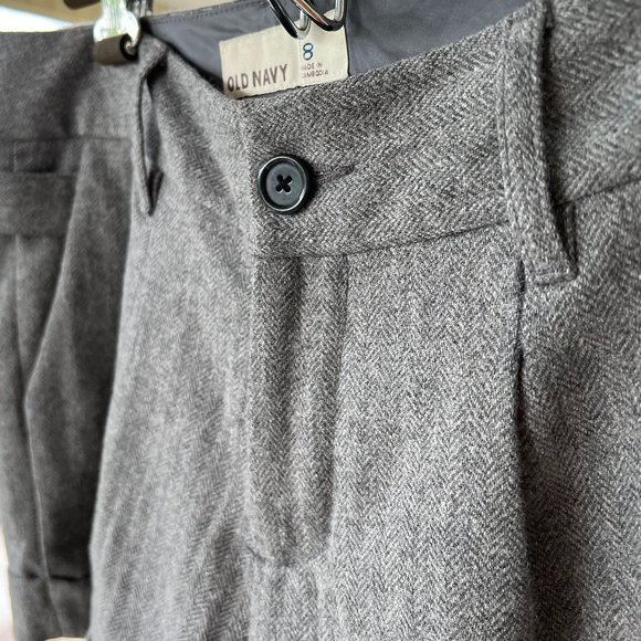 🌸4/$30🌸  NWOT Old Navy Lined Herringbone Wool Trouser Shorts - Picture 9 of 16